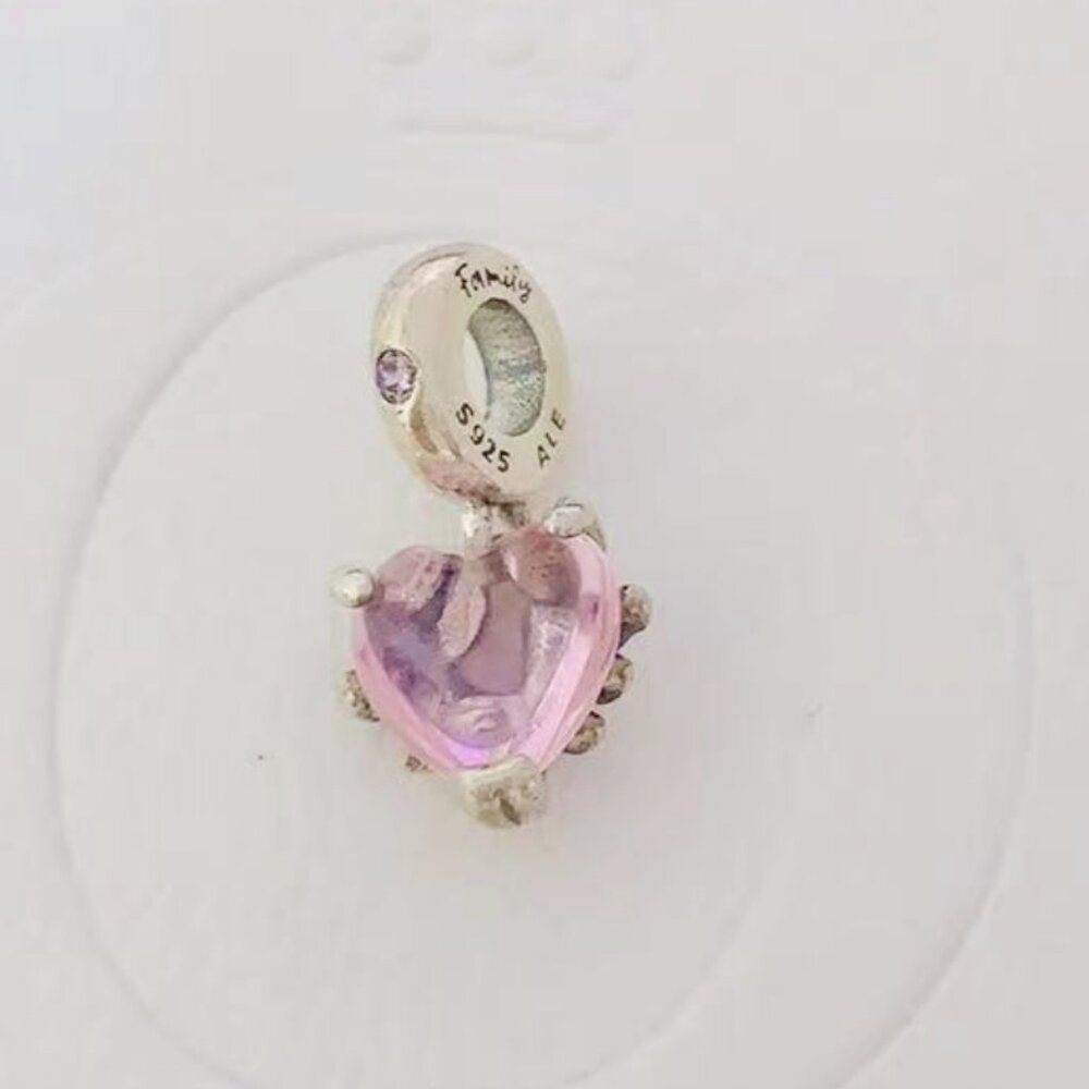 2023 New Pink Family Tree & Heart Dangle Charm, Pandora Charm, Best Gifts, Charm